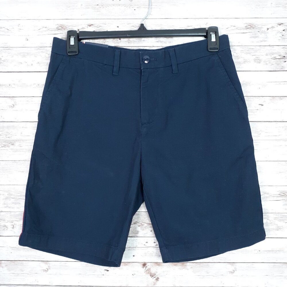 Tommy Hilfiger Mens Chino Shorts 31 Waist Flat Front Navy 97A